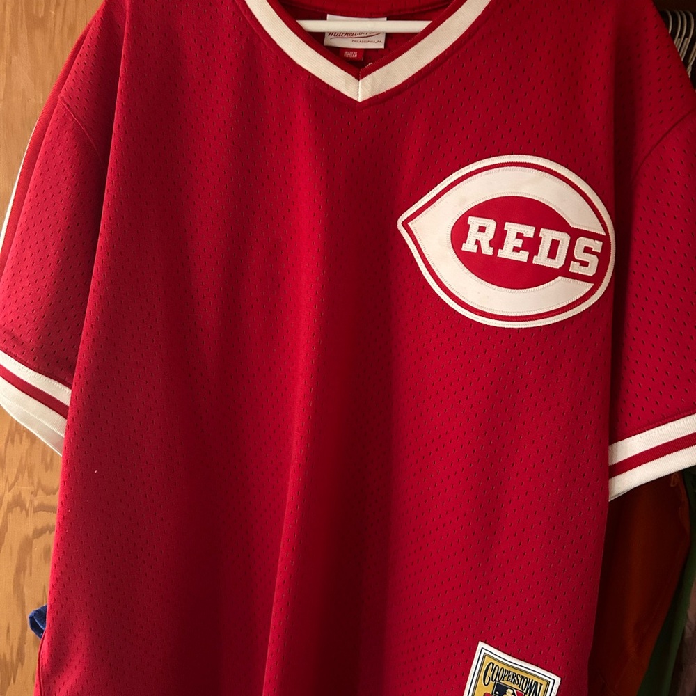 Mitchell & Ness Red Cooperstown Collection Jersey